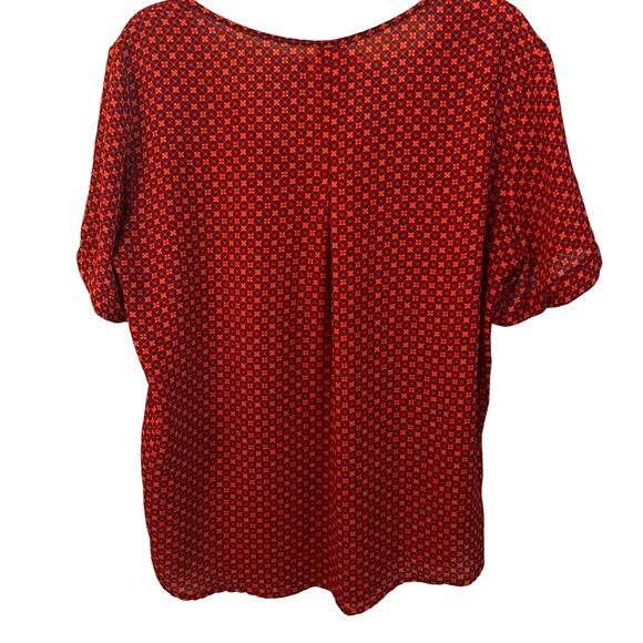 Joe Fresh Red White Blouse Top Size Large - Picture 2 of 10
